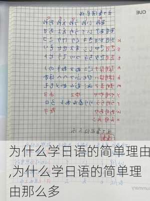 为什么学日语的简单理由,为什么学日语的简单理由那么多