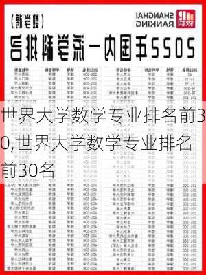 世界大学数学专业排名前30,世界大学数学专业排名前30名