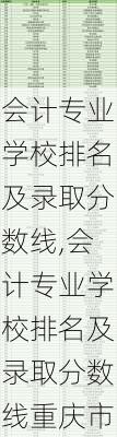 会计专业学校排名及录取分数线,会计专业学校排名及录取分数线重庆市