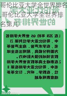 哥伦比亚大学全世界排名,哥伦比亚大学全世界排名第几