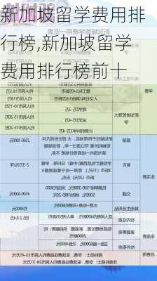 新加坡留学费用排行榜,新加坡留学费用排行榜前十