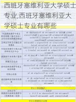 西班牙塞维利亚大学硕士专业,西班牙塞维利亚大学硕士专业有哪些