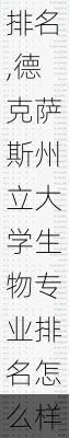 德克萨斯州立大学生物专业排名,德克萨斯州立大学生物专业排名怎么样