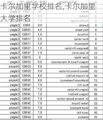 卡尔加里学校排名,卡尔加里大学排名