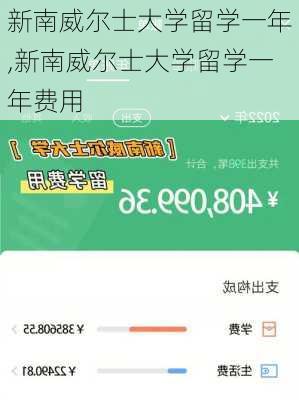 新南威尔士大学留学一年,新南威尔士大学留学一年费用