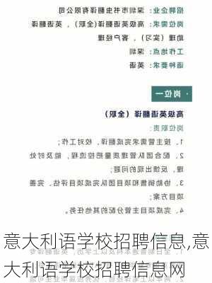 意大利语学校招聘信息,意大利语学校招聘信息网