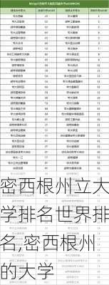 密西根州立大学排名世界排名,密西根州的大学