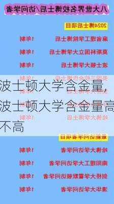 波士顿大学含金量,波士顿大学含金量高不高