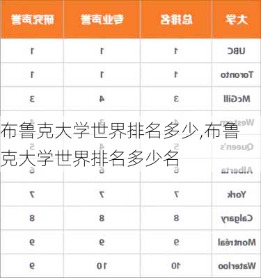 布鲁克大学世界排名多少,布鲁克大学世界排名多少名