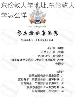 东伦敦大学地址,东伦敦大学怎么样