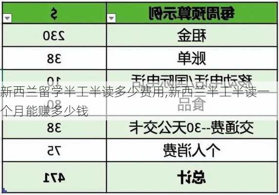 新西兰留学半工半读多少费用,新西兰半工半读一个月能赚多少钱