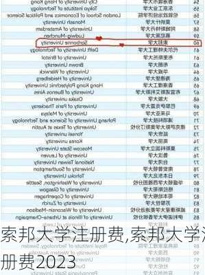 索邦大学注册费,索邦大学注册费2023