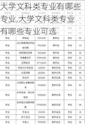 大学文科类专业有哪些专业,大学文科类专业有哪些专业可选