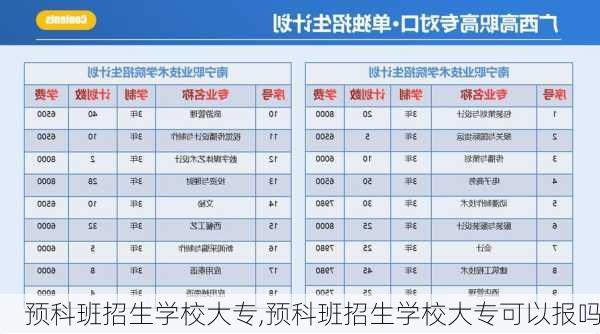 预科班招生学校大专,预科班招生学校大专可以报吗