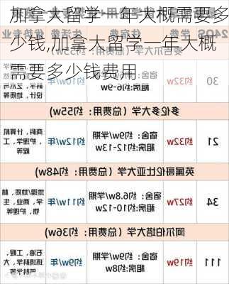 加拿大留学一年大概需要多少钱,加拿大留学一年大概需要多少钱费用