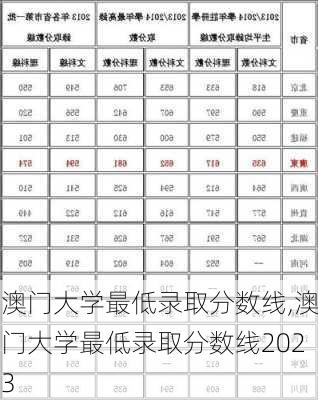 澳门大学最低录取分数线,澳门大学最低录取分数线2023