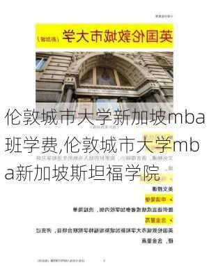 伦敦城市大学新加坡mba班学费,伦敦城市大学mba新加坡斯坦福学院