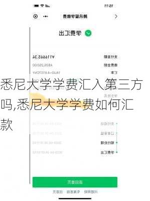 悉尼大学学费汇入第三方吗,悉尼大学学费如何汇款