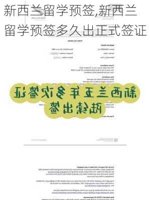 新西兰留学预签,新西兰留学预签多久出正式签证