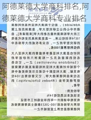 阿德莱德大学商科排名,阿德莱德大学商科专业排名