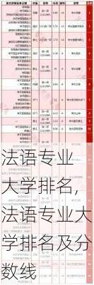 法语专业 大学排名,法语专业大学排名及分数线