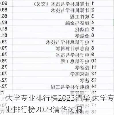 大学专业排行榜2023清华,大学专业排行榜2023清华树洞