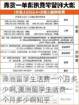 澳洲留学生活费一个月多少啊,澳洲留学生活费一个月多少啊知乎