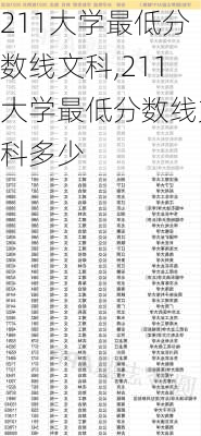 211大学最低分数线文科,211大学最低分数线文科多少