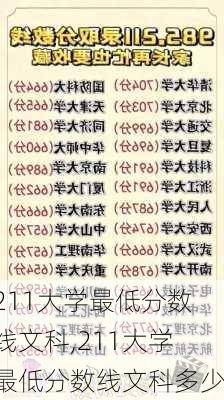 211大学最低分数线文科,211大学最低分数线文科多少