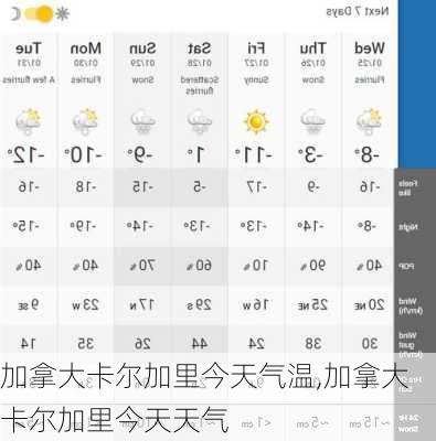 加拿大卡尔加里今天气温,加拿大卡尔加里今天天气
