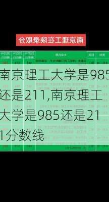 南京理工大学是985还是211,南京理工大学是985还是211分数线