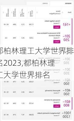 都柏林理工大学世界排名2023,都柏林理工大学世界排名