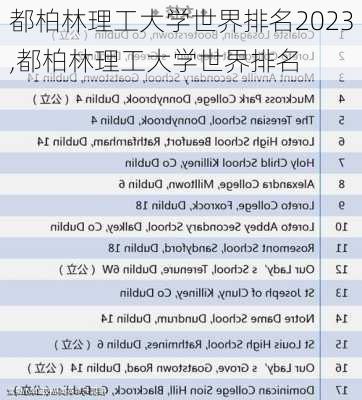 都柏林理工大学世界排名2023,都柏林理工大学世界排名