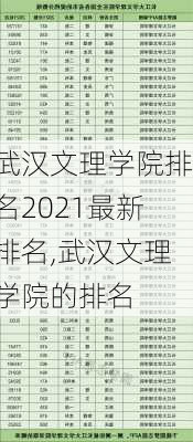 武汉文理学院排名2021最新排名,武汉文理学院的排名