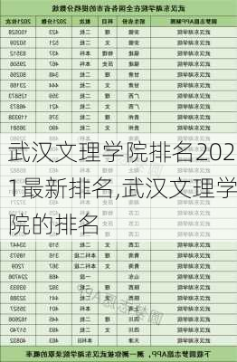 武汉文理学院排名2021最新排名,武汉文理学院的排名