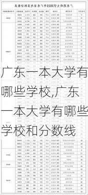 广东一本大学有哪些学校,广东一本大学有哪些学校和分数线