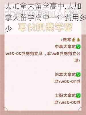 去加拿大留学高中,去加拿大留学高中一年费用多少