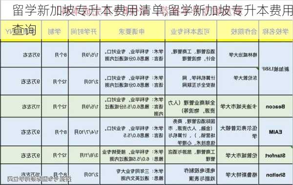 留学新加坡专升本费用清单,留学新加坡专升本费用查询