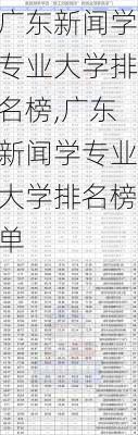 广东新闻学专业大学排名榜,广东新闻学专业大学排名榜单