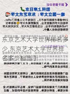 东京艺术大学世界排名多少,东京艺术大学世界排名多少相当于