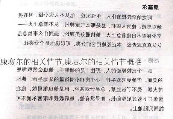 康赛尔的相关情节,康赛尔的相关情节概括