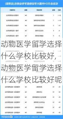 动物医学留学选择什么学校比较好,动物医学留学选择什么学校比较好呢