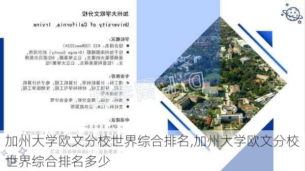 加州大学欧文分校世界综合排名,加州大学欧文分校世界综合排名多少