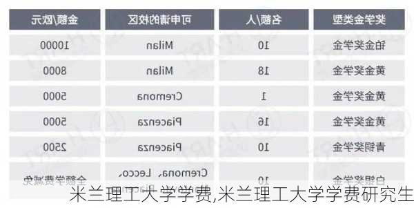 米兰理工大学学费,米兰理工大学学费研究生