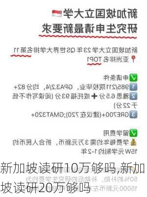 新加坡读研10万够吗,新加坡读研20万够吗