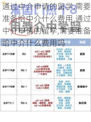 通过中介申请的留学,需要准备给中介什么费用,通过中介申请的留学,需要准备给中介什么费用吗