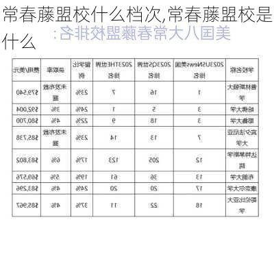 常春藤盟校什么档次,常春藤盟校是什么