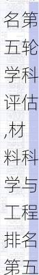 材料科学与工程排名第五轮学科评估,材料科学与工程排名第五轮学科评估结果