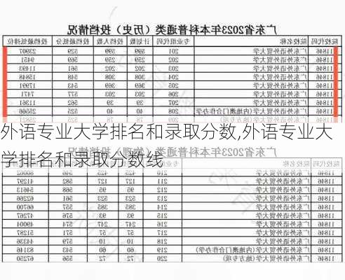 外语专业大学排名和录取分数,外语专业大学排名和录取分数线