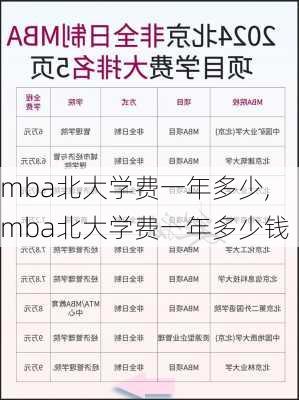 mba北大学费一年多少,mba北大学费一年多少钱